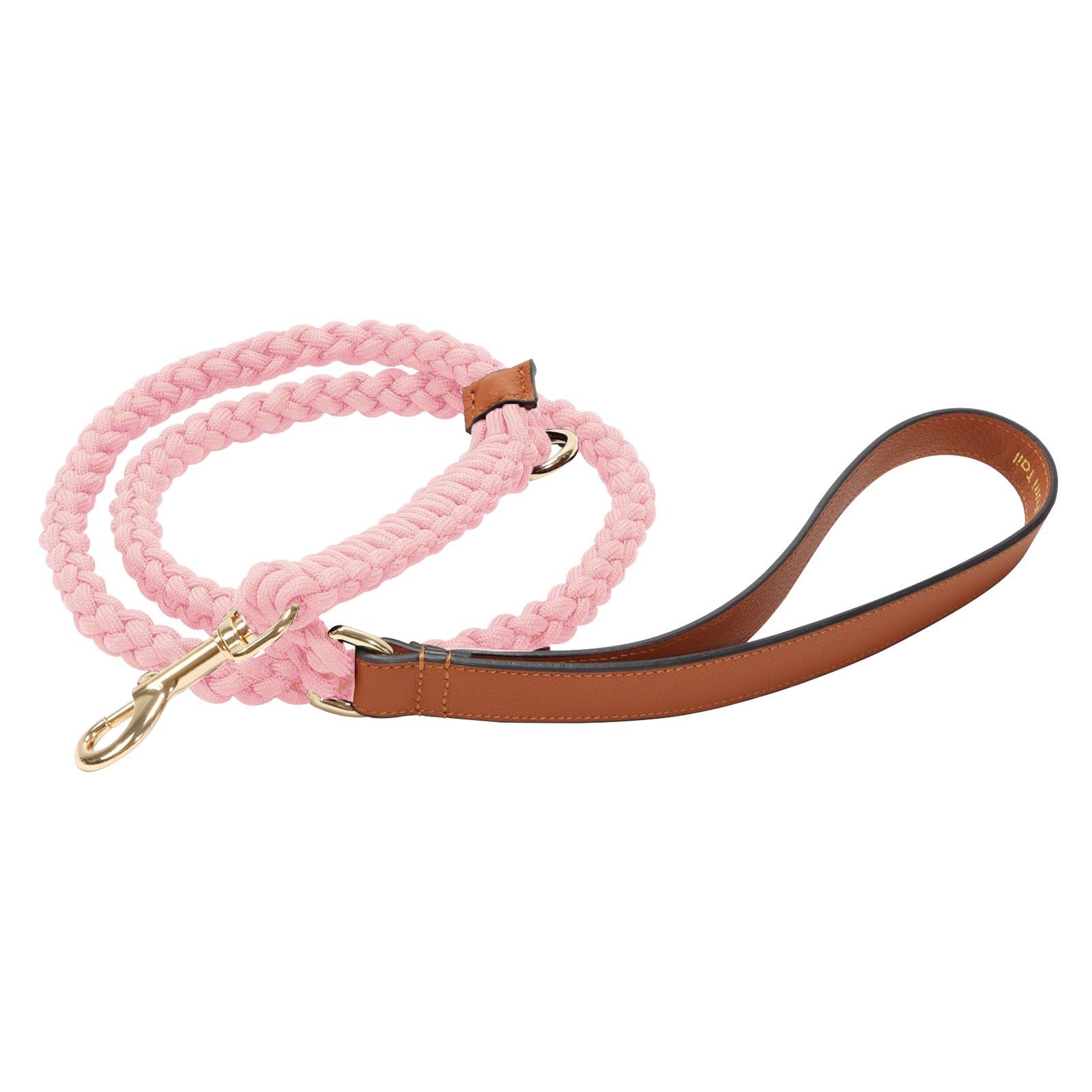 Premium Leather Pink Dog Leash