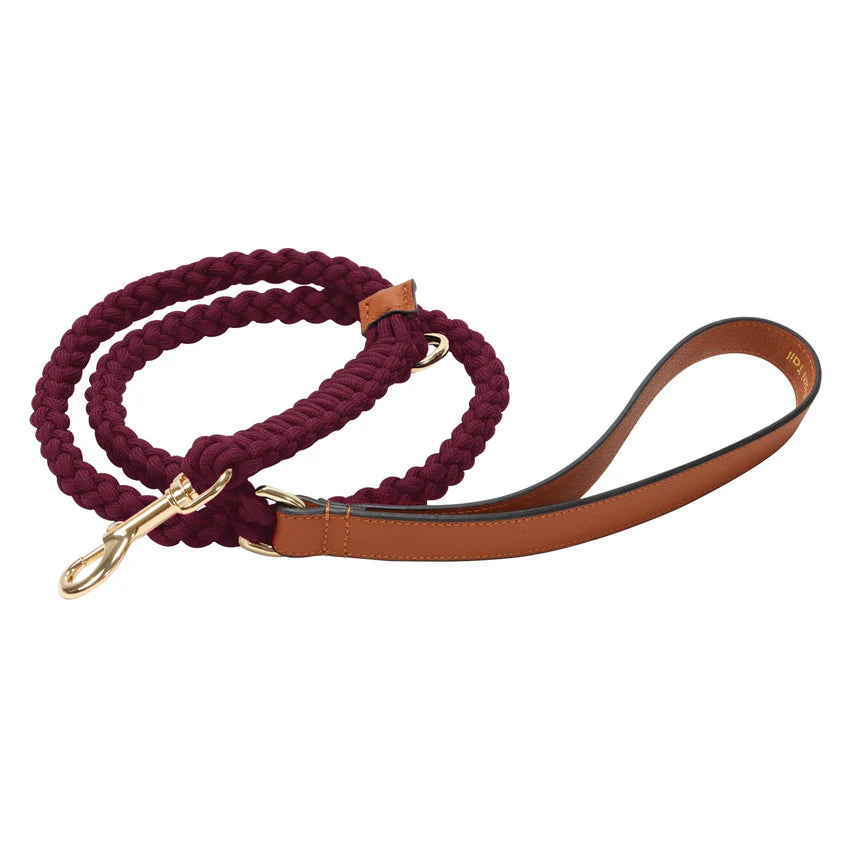 Handcrafted Engraved Leather Dog Collar - Scarlet Red
