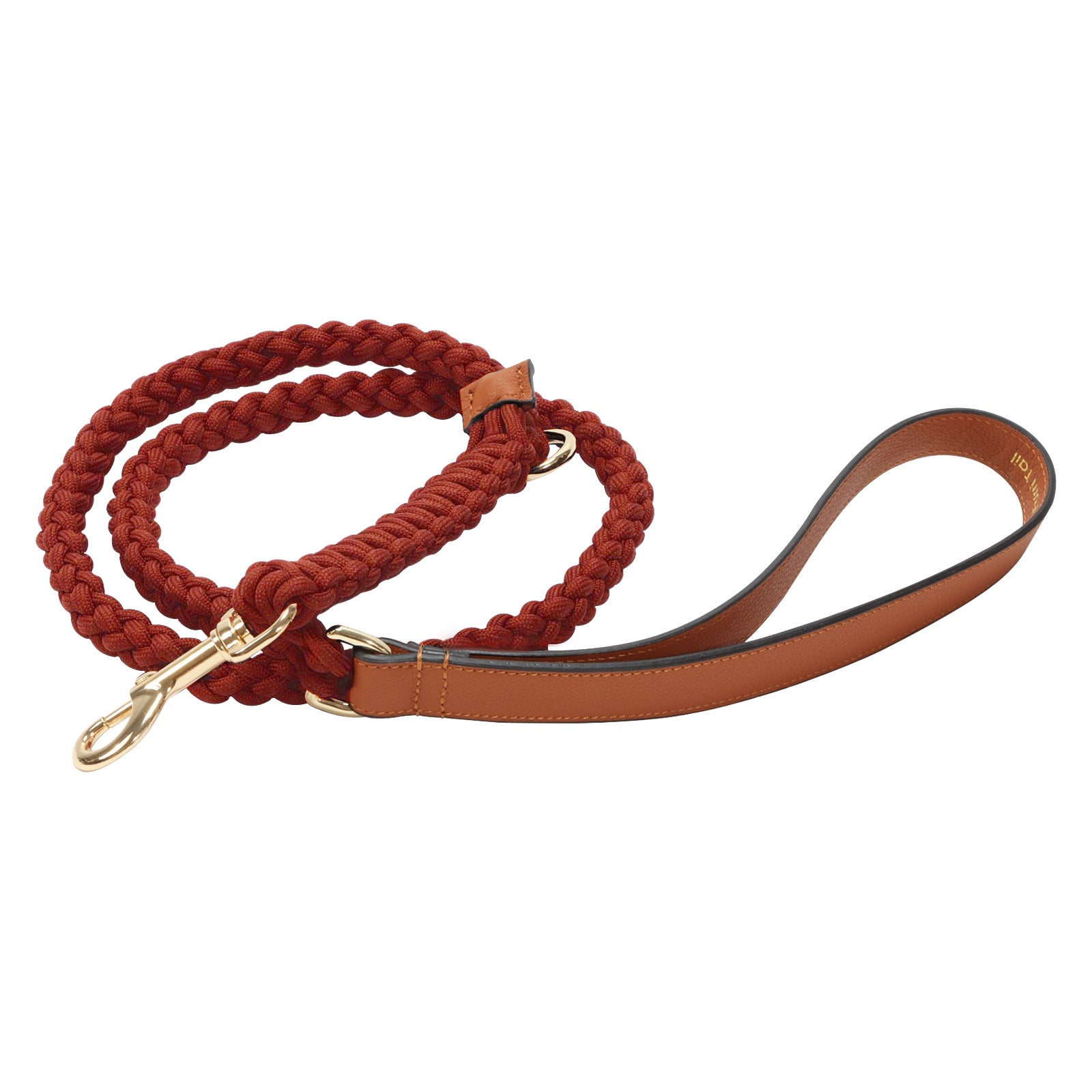 Premium Saffron Orange Leather Dog Leash