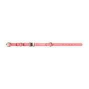 Handcrafted Engraved Leather Dog Collar - Flamingo Pink