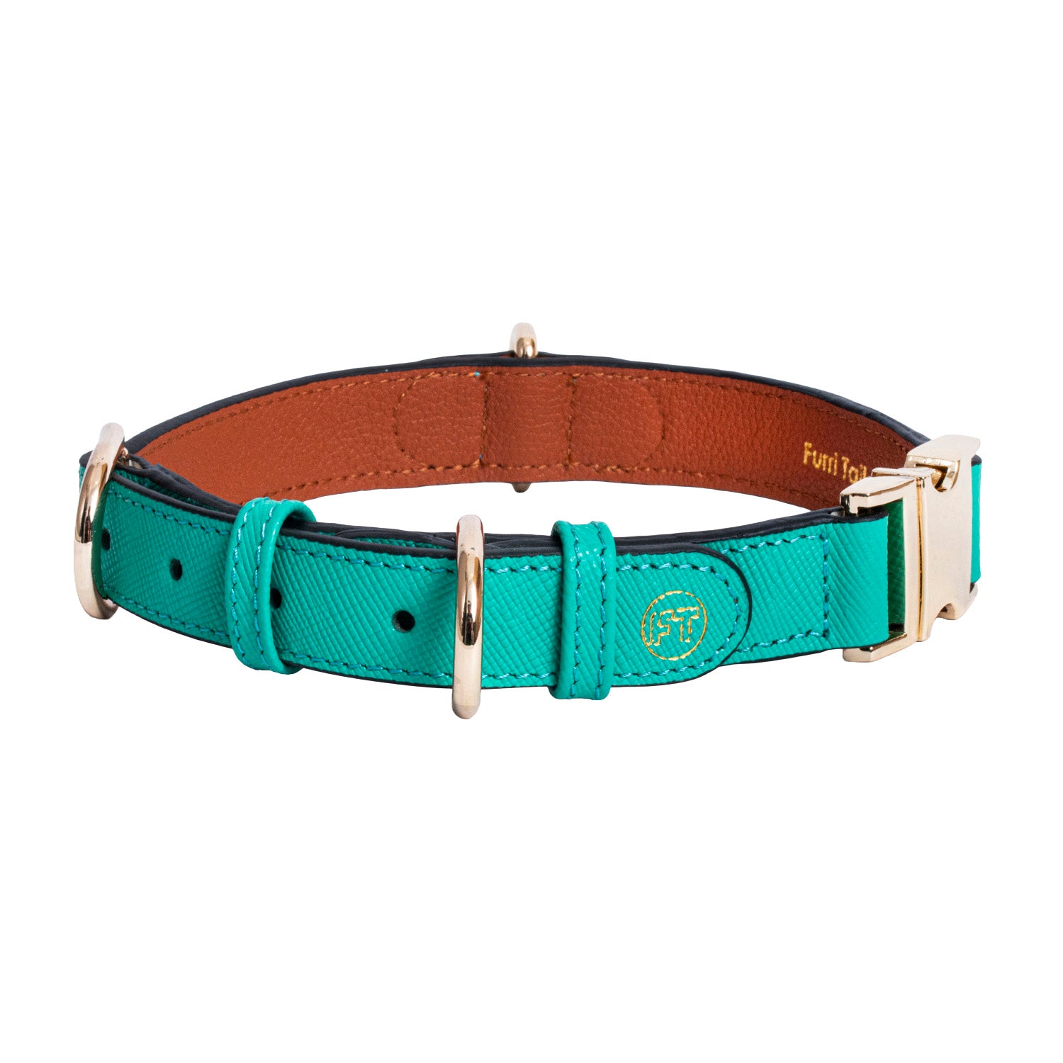 Handcrafted Engraved Leather Dog Collar - Energetic Green