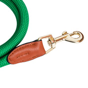 Furri Explorer Climbing Rope Leash with Leather Handle: Rugged Standard Leash for Pets - Forest Green