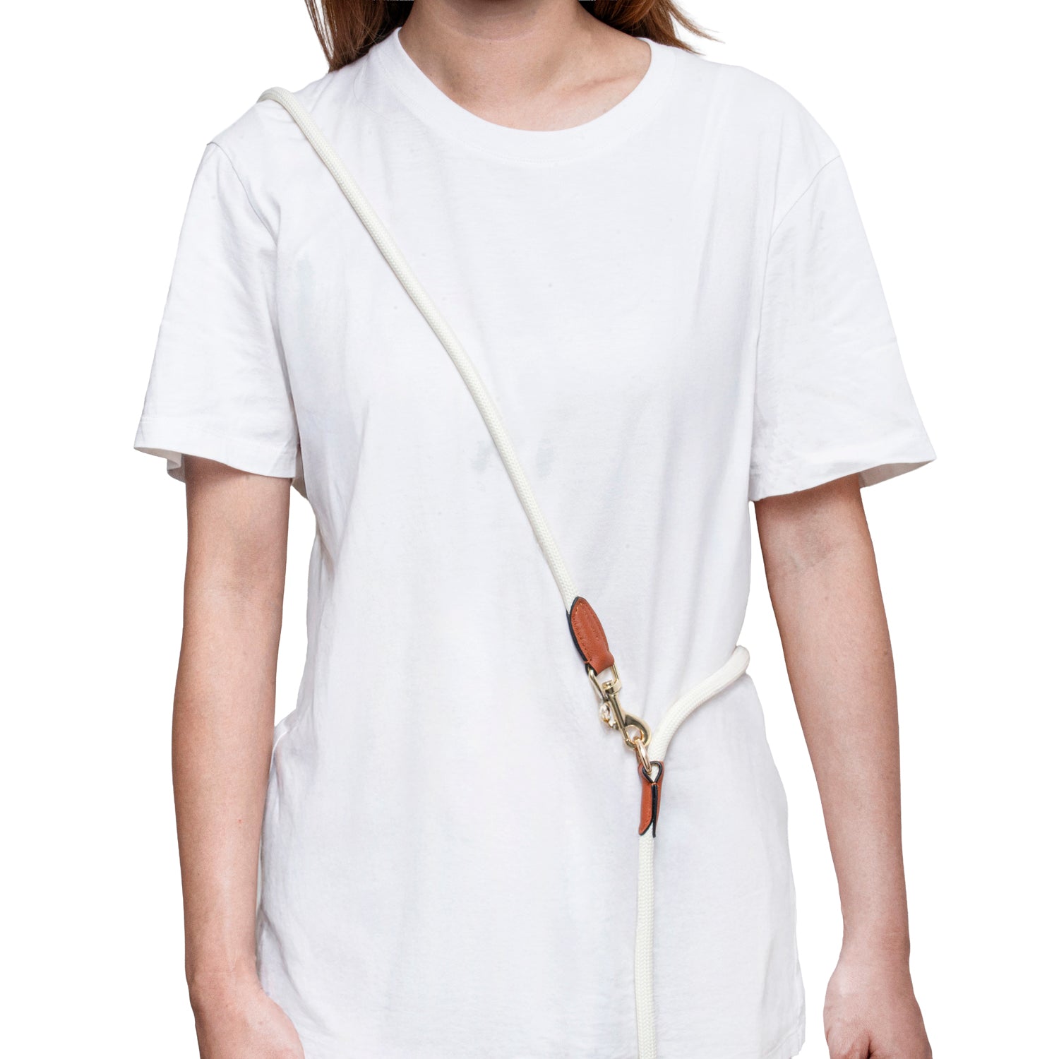 Furri Explorer Hands-Free Crossbody Leash: Effortless Adventures with Climbing Rope - Beige
