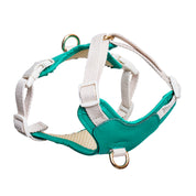 Furri Tail Handcrafted Leather Canvas Harness: Stylish Comfort for Active Pets - Energetic Green