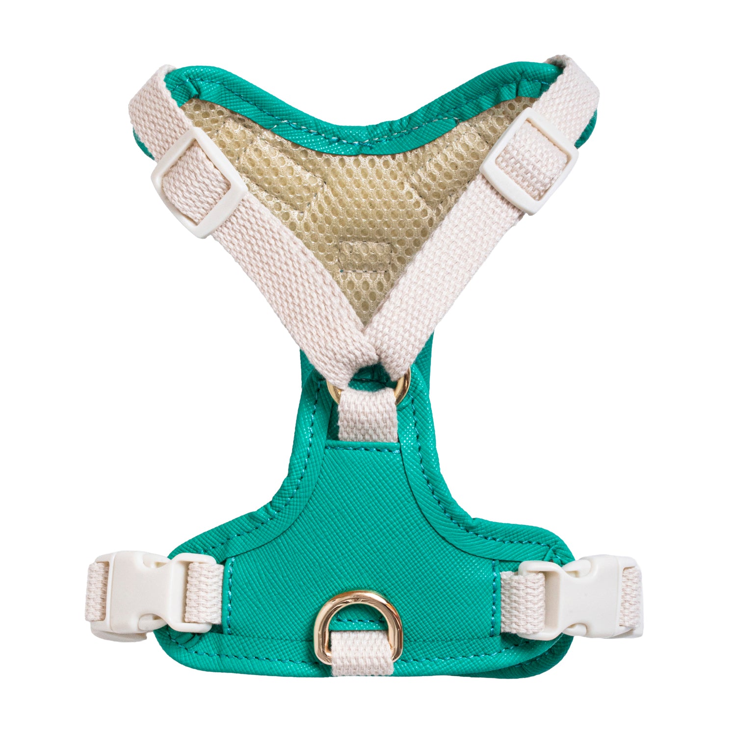 Furri Tail Handcrafted Leather Canvas Harness: Stylish Comfort for Active Pets - Energetic Green