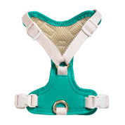 Furri Tail Handcrafted Leather Canvas Harness: Stylish Comfort for Active Pets - Energetic Green