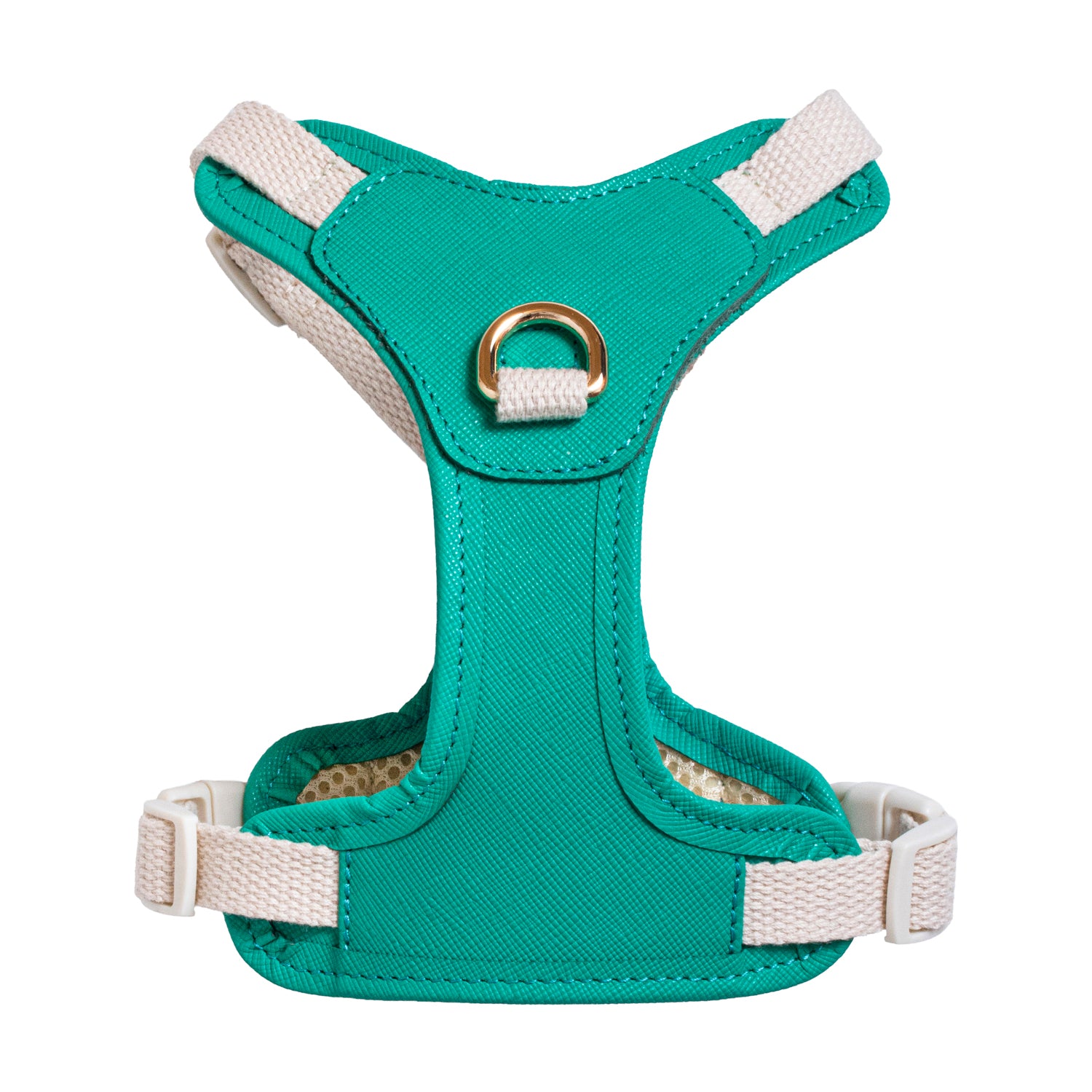 Furri Tail Handcrafted Leather Canvas Harness: Stylish Comfort for Active Pets - Energetic Green