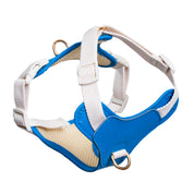 Furri Tail Handcrafted Leather Canvas Harness: Stylish Comfort for Active Pets - Bright Blue