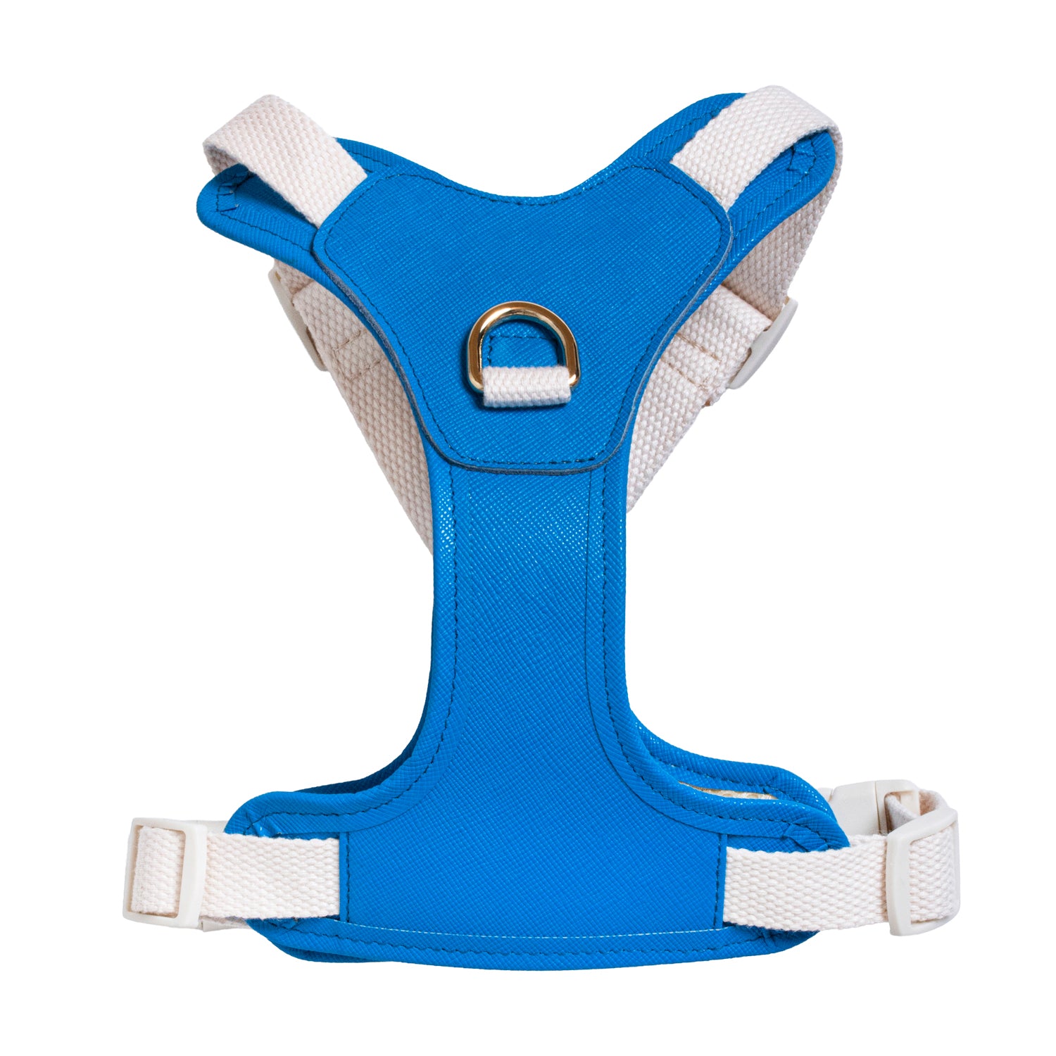 Furri Tail Handcrafted Leather Canvas Harness: Stylish Comfort for Active Pets - Bright Blue