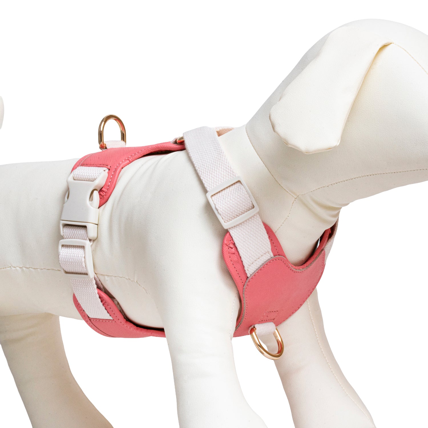 Furri Tail Handcrafted Leather Canvas Harness: Stylish Comfort for Active Pets - Flamingo Pink