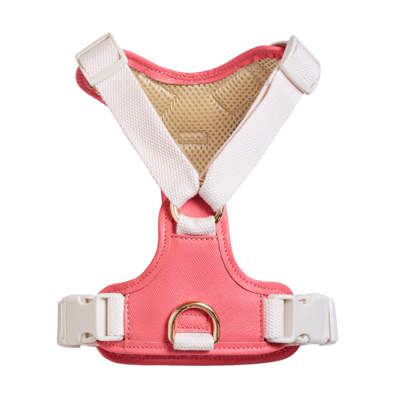 Furri Tail Handcrafted Leather Canvas Harness: Stylish Comfort for Active Pets - Flamingo Pink