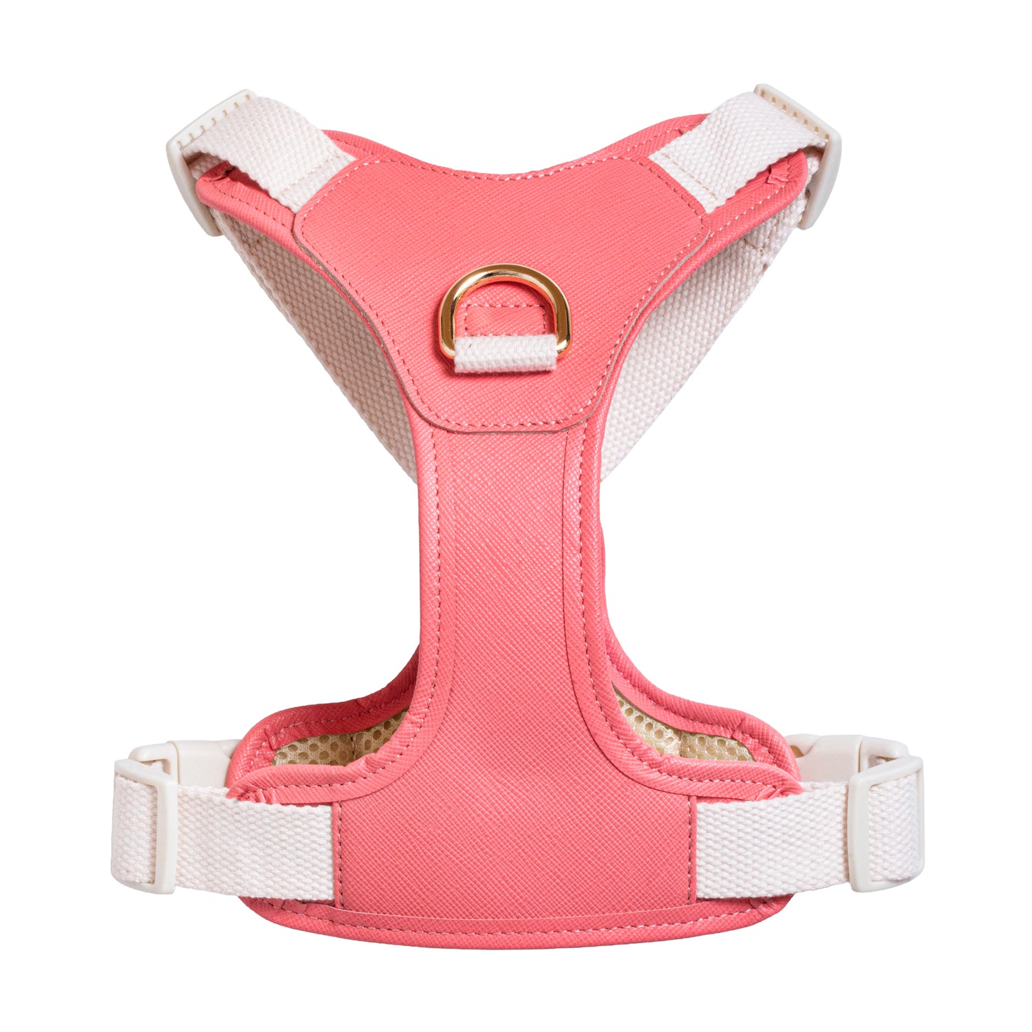 Furri Tail Handcrafted Leather Canvas Harness: Stylish Comfort for Active Pets - Flamingo Pink
