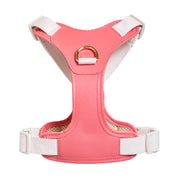 Furri Tail Handcrafted Leather Canvas Harness: Stylish Comfort for Active Pets - Flamingo Pink