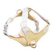 Furri Tail Handcrafted Leather Canvas Harness: Stylish Comfort for Active Pets - Vivid Yellow