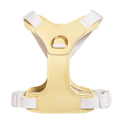 Furri Tail Handcrafted Leather Canvas Harness: Stylish Comfort for Active Pets - Vivid Yellow