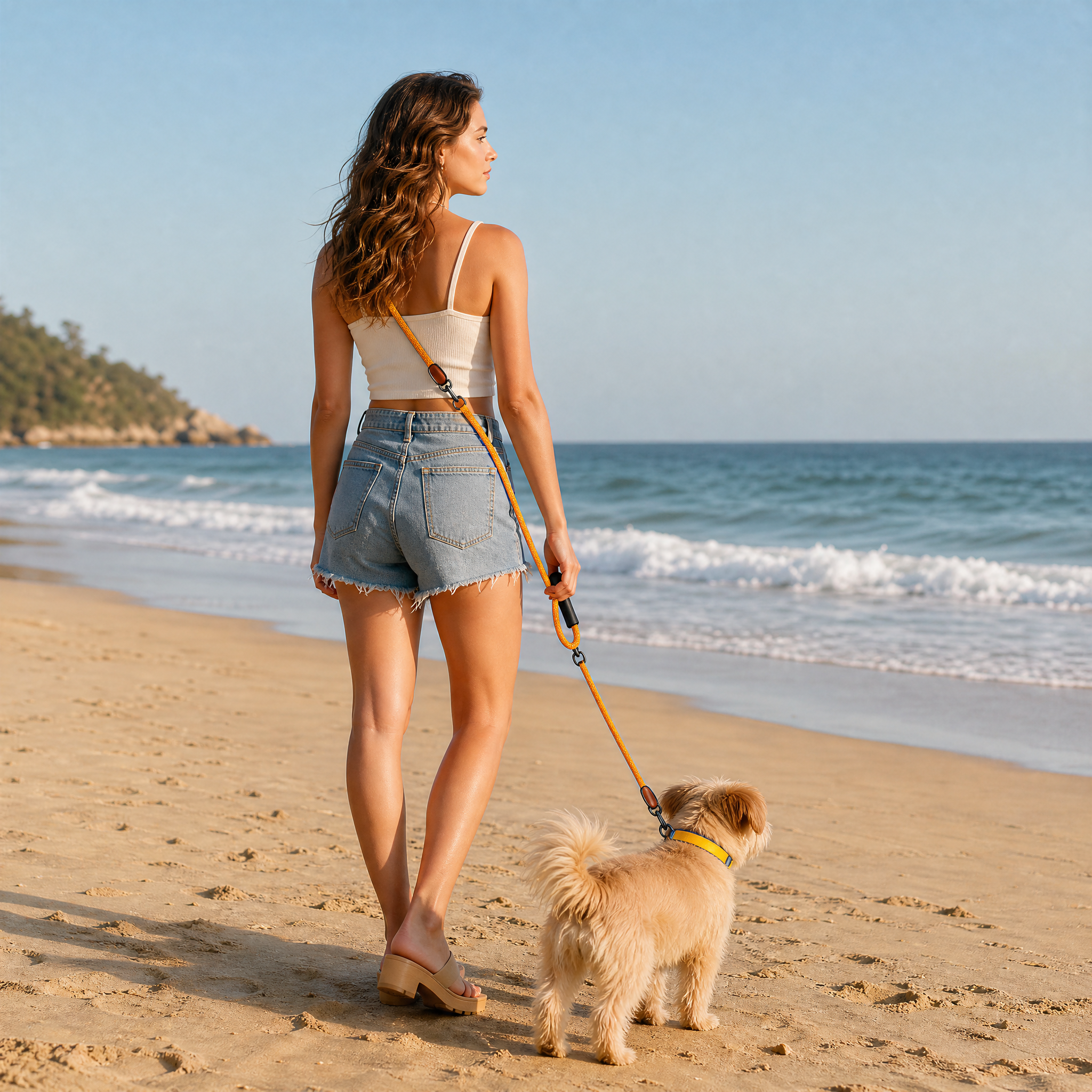 Furri Explorer Combo - Sporty Canvas Collar, Harness and Leash - Vivid Yellow