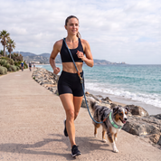 Furri Explorer Hands-Free Crossbody Leash: Effortless Adventures with Climbing Rope - Melange Blue Grey