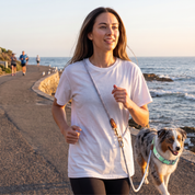 Furri Explorer Hands-Free Crossbody Leash: Effortless Adventures with Climbing Rope - Melange Grey White