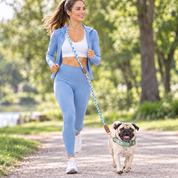 Furri Explorer Hands-Free Crossbody Leash: Effortless Adventures with Climbing Rope - Plaid Blue