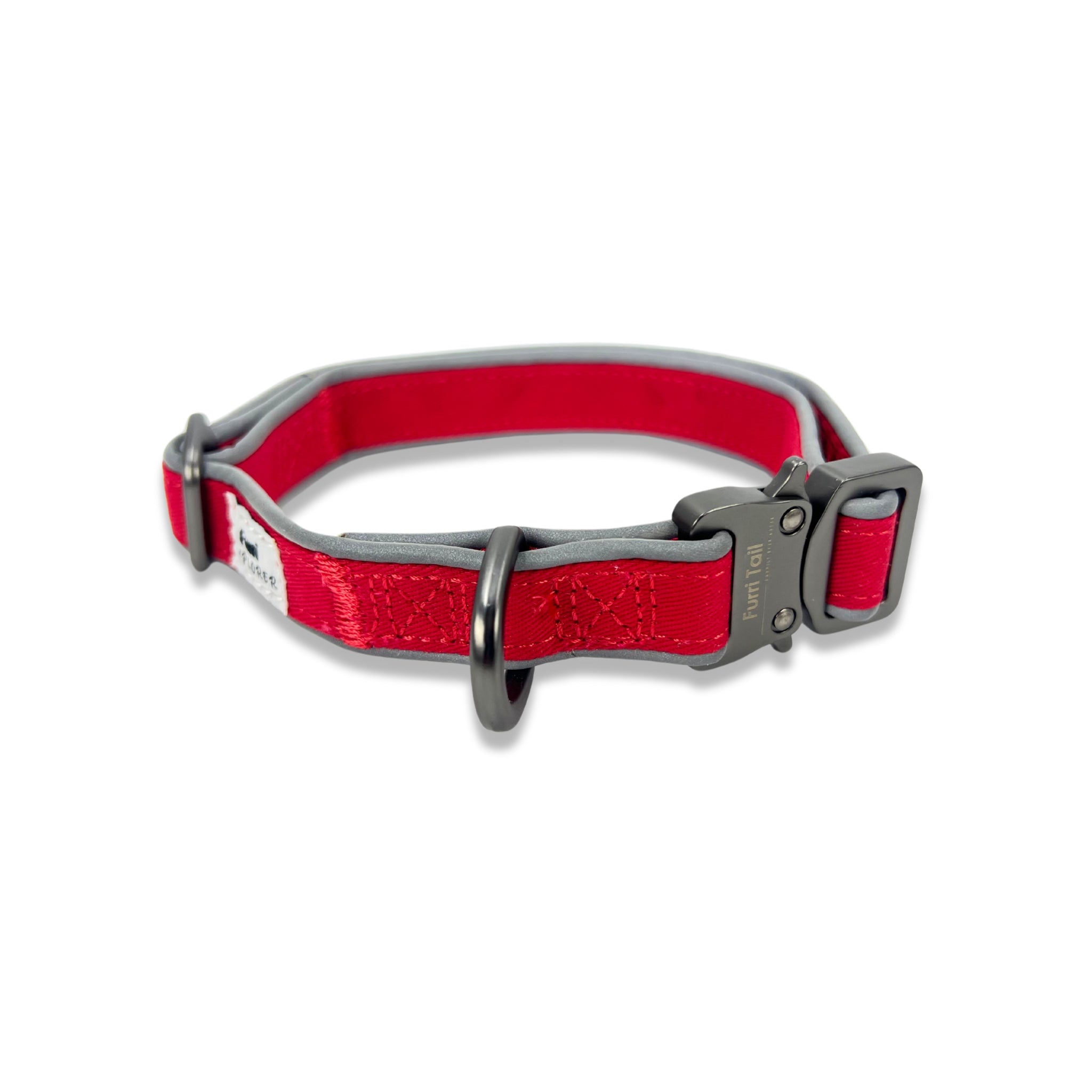 Furri Explorer - Sporty Canvas Collar - Scarlet Red