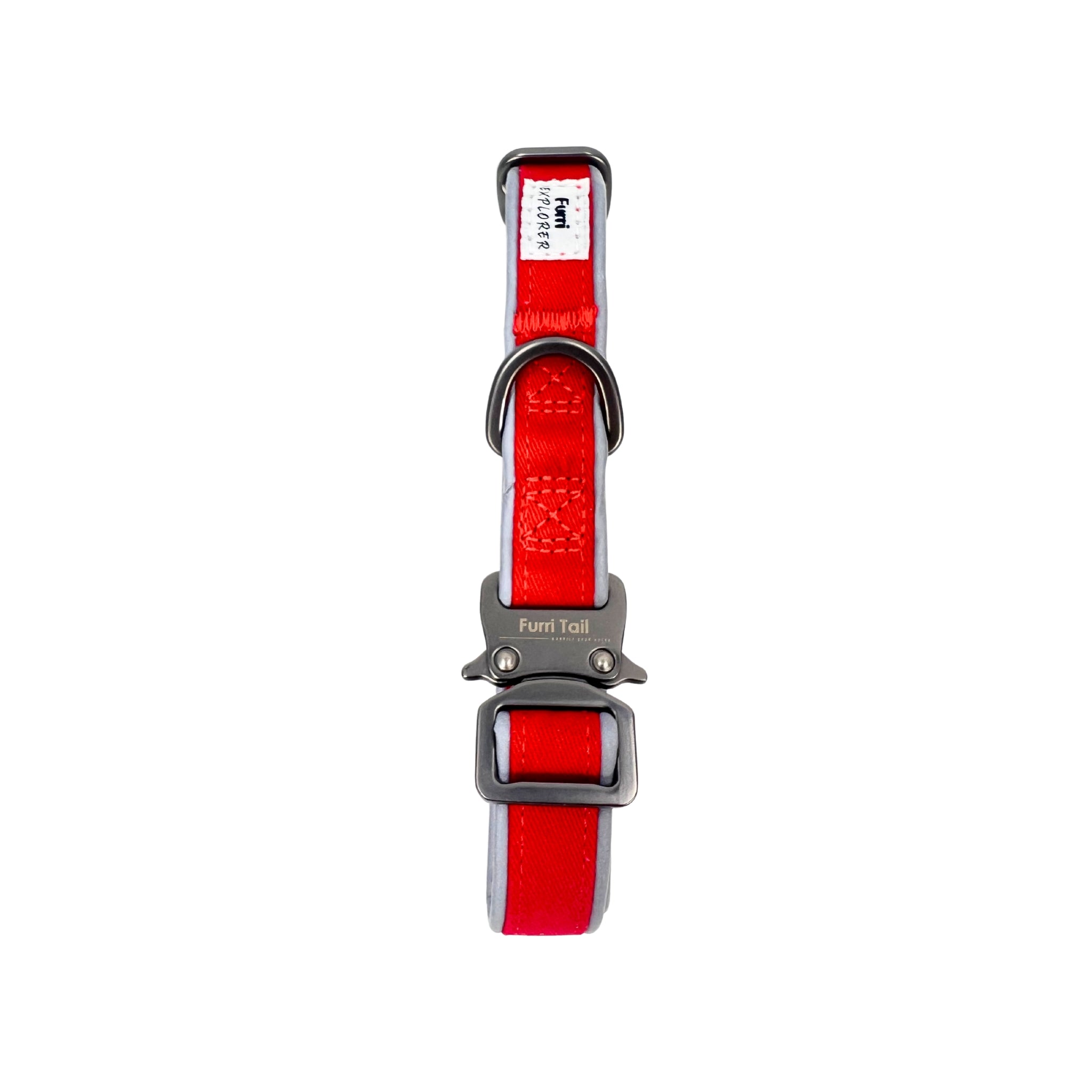 Furri Explorer - Sporty Canvas Collar - Scarlet Red