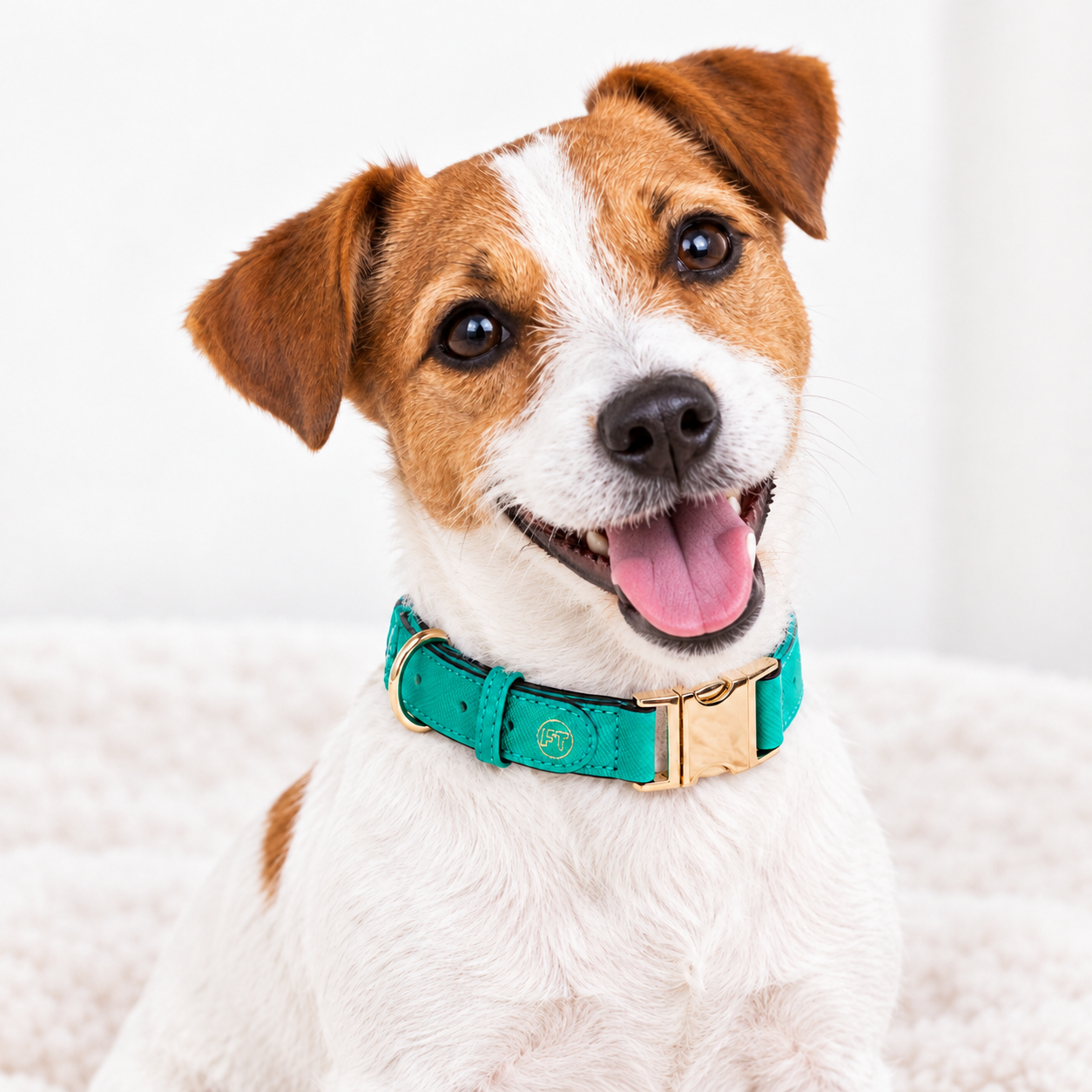 Handcrafted Leather Dog Collar - Vivid Green