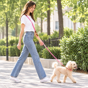 Vivid Collection Hands-Free Crossbody Leash: Effortless Adventures with Climbing Rope - Flamingo Pink