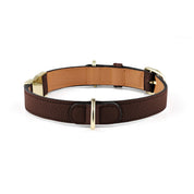 Premium Cognac Brown Leather Dog Collar