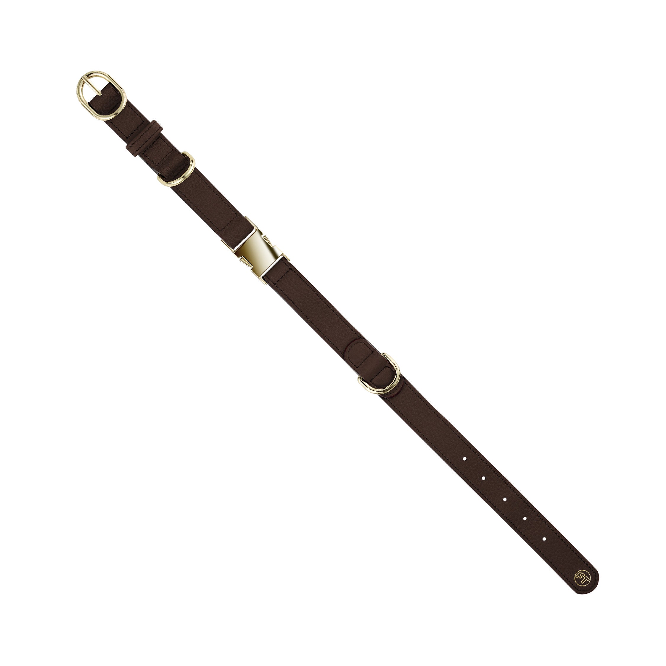 Premium Cognac Brown Leather Dog Collar