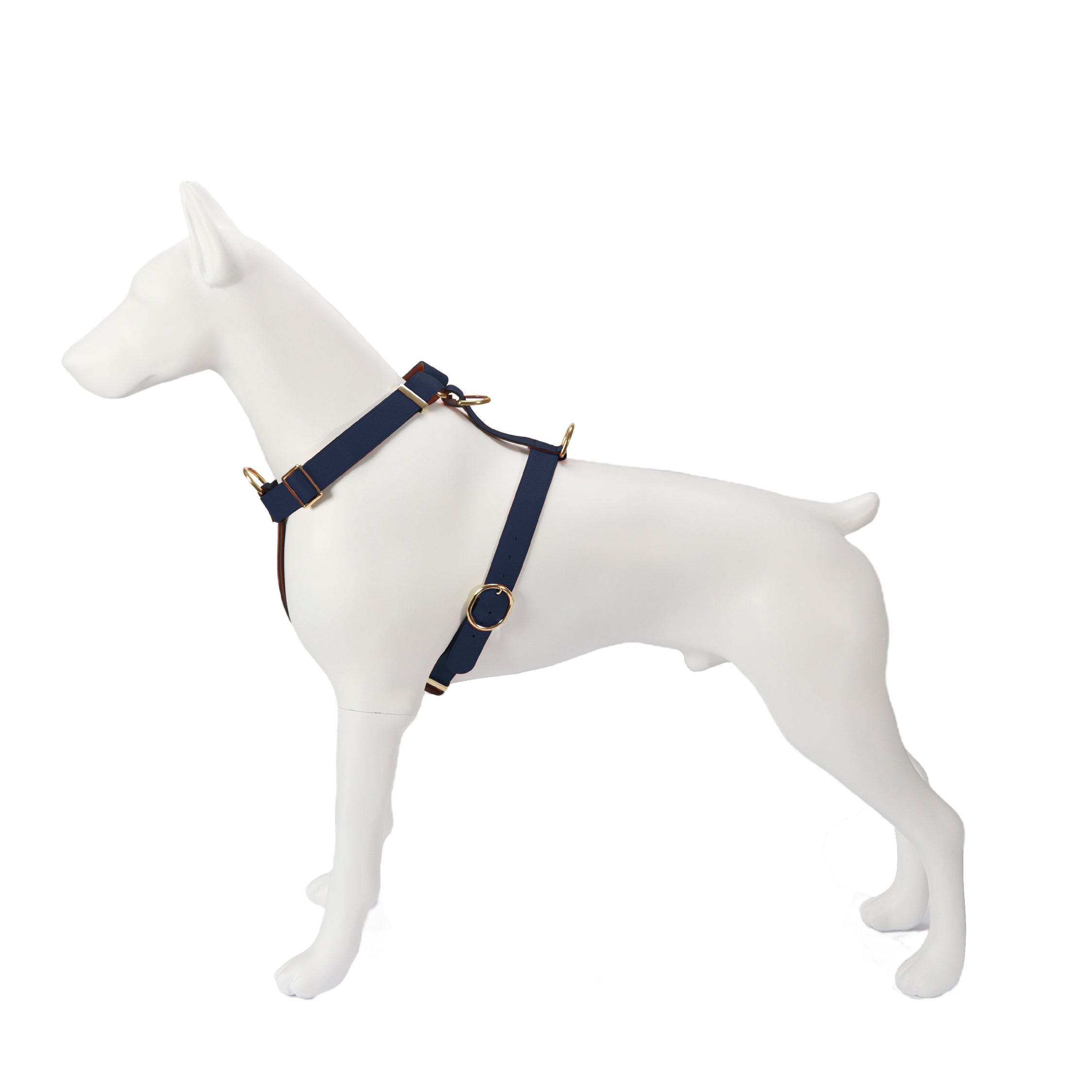  Premium Leather Navy Blue Dog Harness