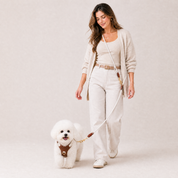 Furri Tail Handcrafted Leather Canvas Harness - Chillax Collection