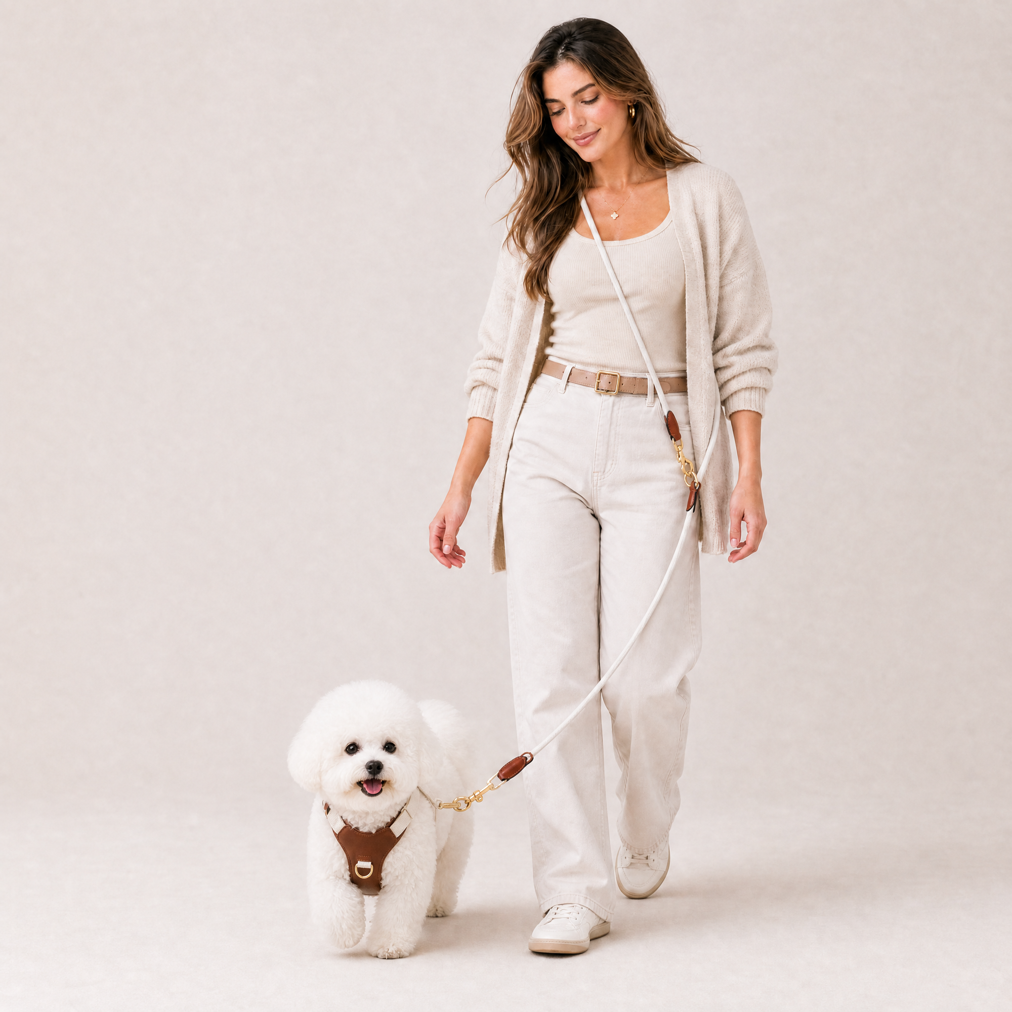 Furri Tail Handcrafted Leather Canvas Harness - Chillax Collection