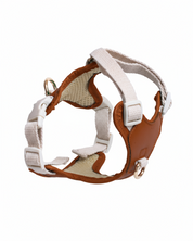 11.11 Mega Sale: Handcrafted Leather Canvas Dog Collar, Harness and Leash - Beige